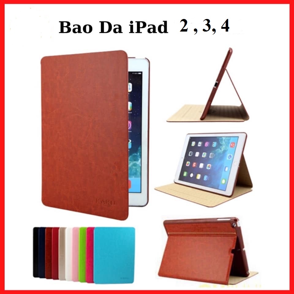 bao da kaku cho ipad air 1, air 2 , ipad gen 5, gen 6 và pro 9.7 từ tính tích hợp chân đế, tắt mở cảm ứng