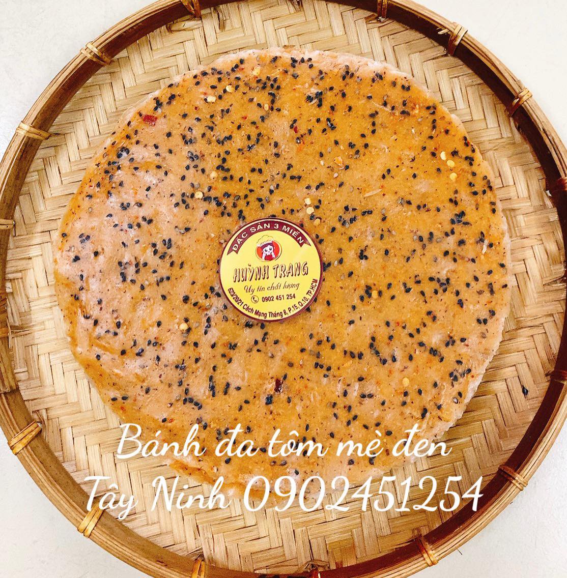 10 cái bánh tráng tôm mè đen - bánh đa tôm mè đen tây ninh