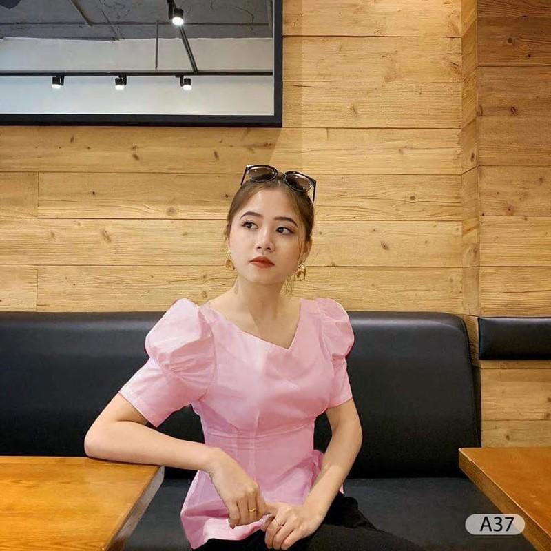 [HCM]ÁO CỔ V TAY PHỒNG RUBY