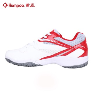 Giày cầu lông nam nữ, giày bóng chuyền nam nữ Kumpoo E13 màu trắng đỏ đế kép thumbnail