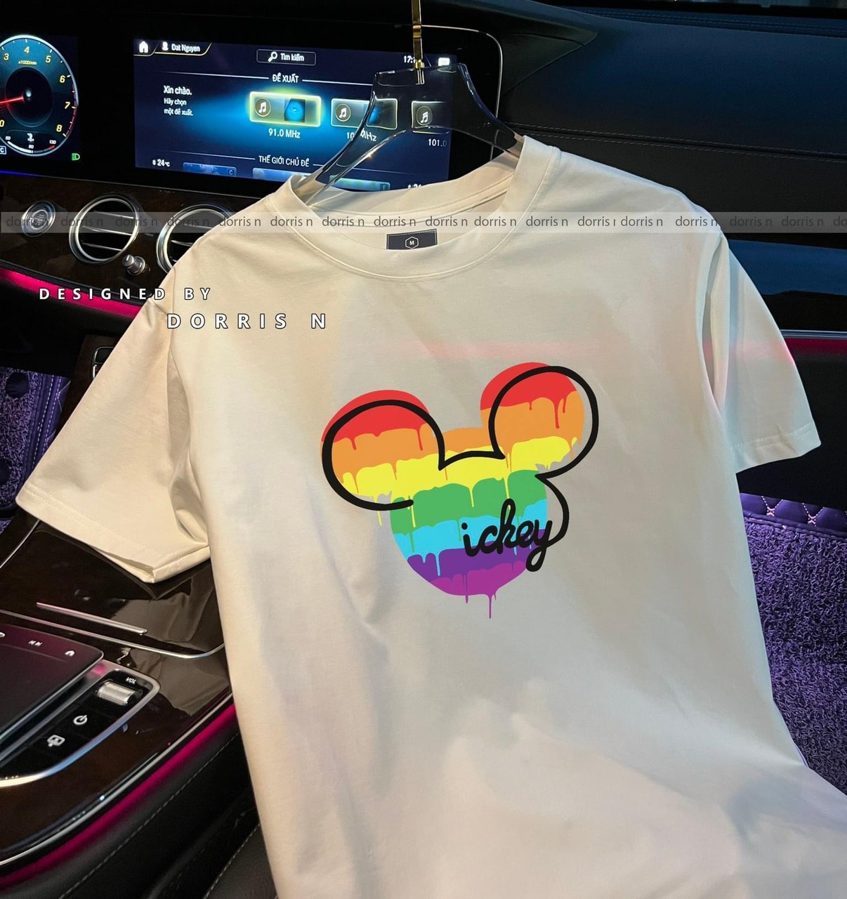 Áo thun nữ MICKEYchất liệu cotton 100% form rộng co giãn 4 chiều kiểu dáng basic
