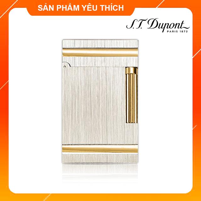 Vỏ Hộp Quẹt Bật Lửa Dupont D153, Họa Tiết Bạc Xước Hai Đường Kẻ Vàng Tạo Điểm Nhấn Sang Trọng, Lịch Lãm - Dùng Ga Đá Cao Cấp (KHÔNG XĂNG KHÔNG GAS)