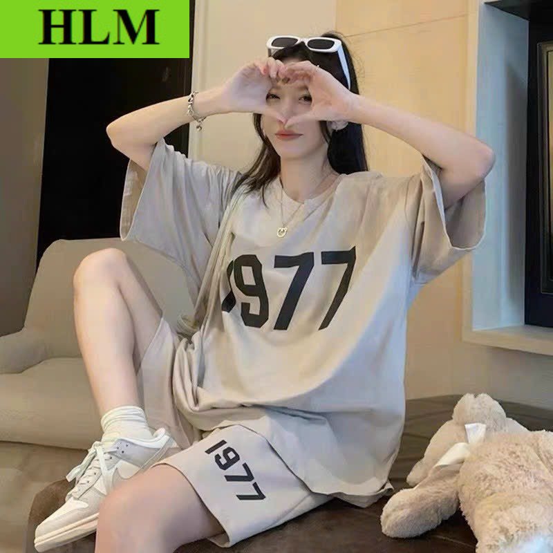 Sét bộ 1977 form rộng, quần đùi chất cotton tăm cực dày thời trang hot trend