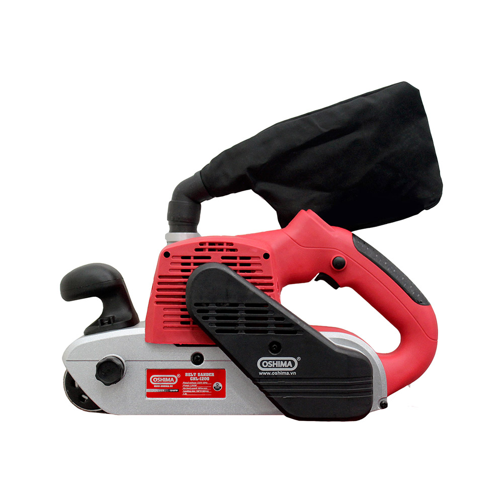 Máy chà nhám đồ gỗ, chà nhám lô cầm tay Oshima CNL-1200 (Đỏ đen)