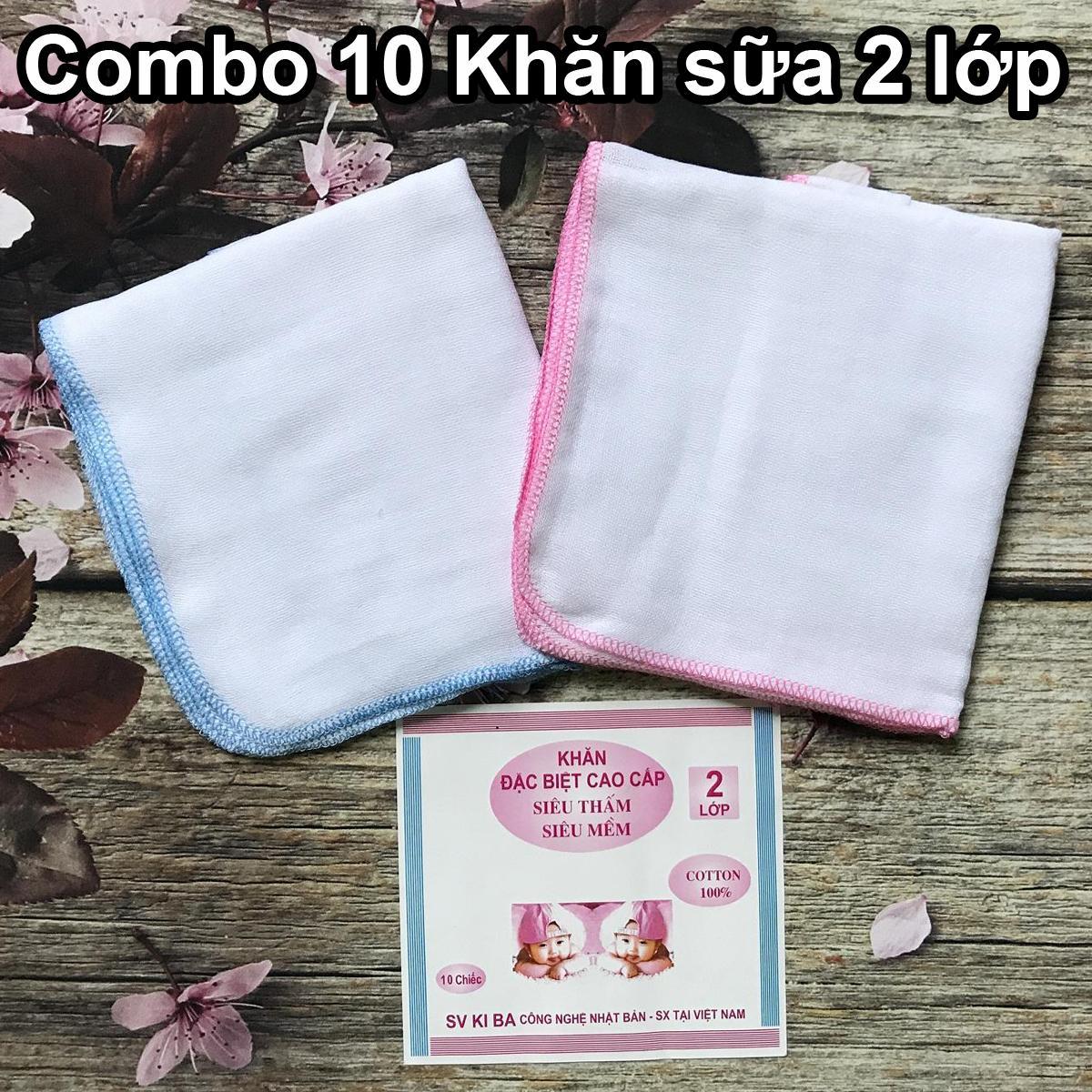 Khăn xô sữa 2 lớp 100% cotton an toàn cho bé KS2L - KIBA Fashion