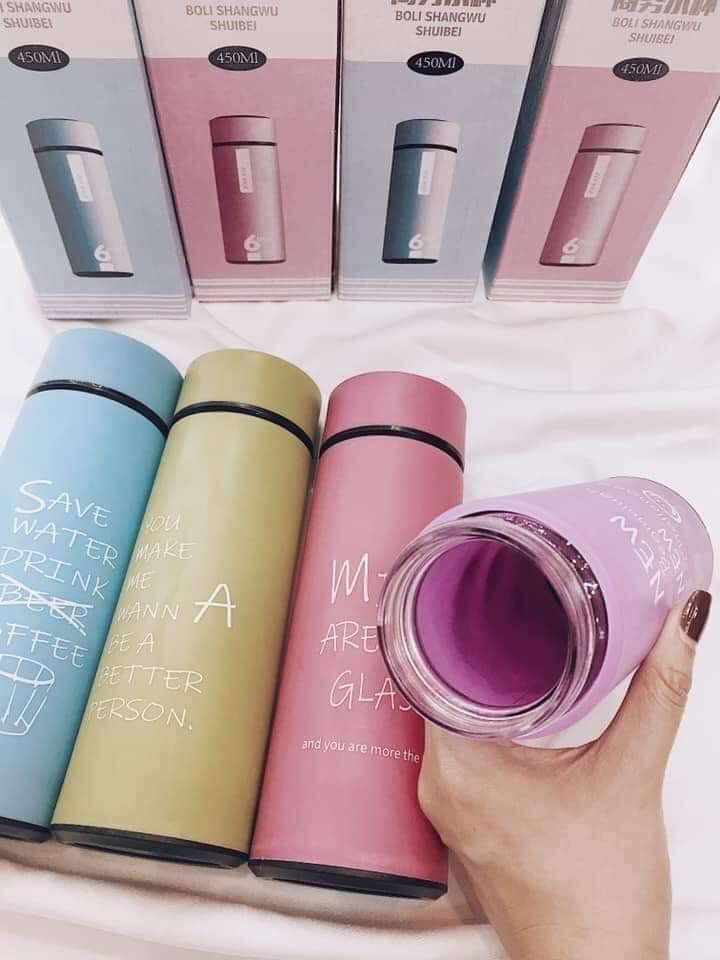 BÌNH GIỮ NHIỆT THỦY TINH 2 LỚP 450ML