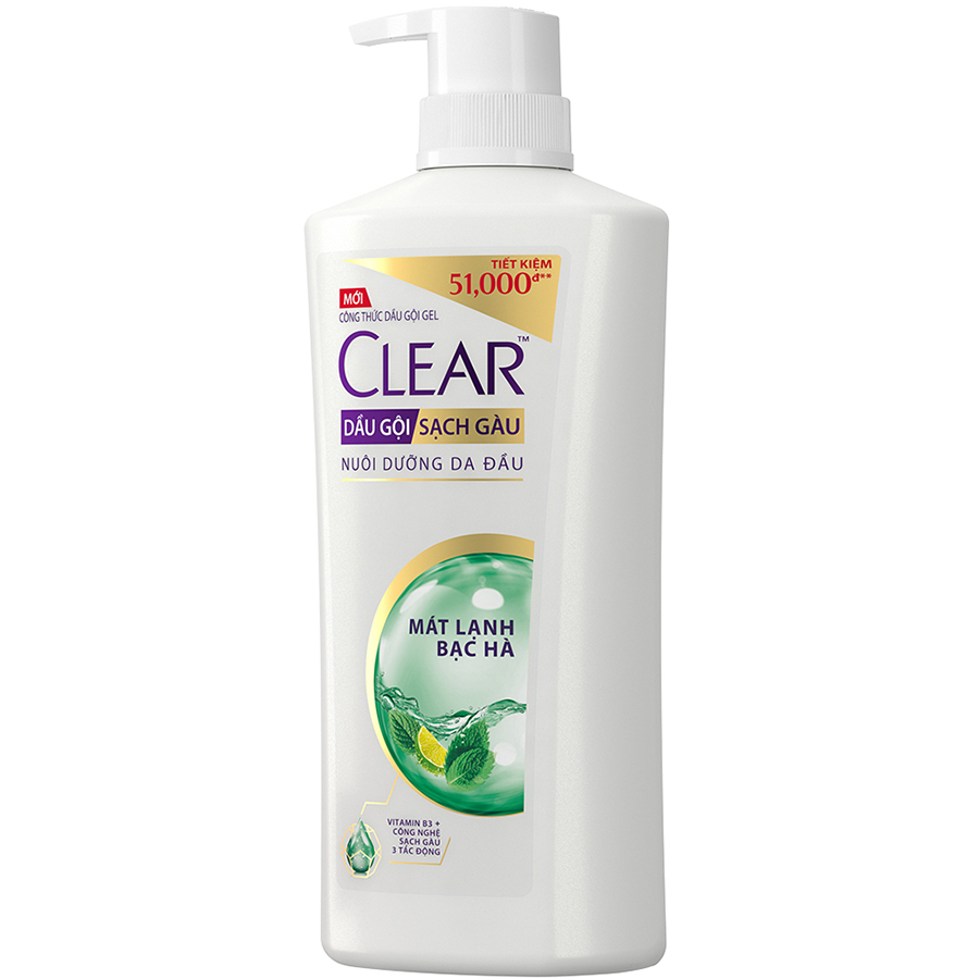 [HCM]Dầu gội Clear mát lạnh bạc hà chai 650g