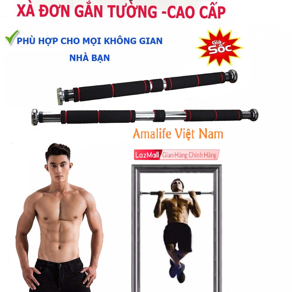 Xà Đơn Treo Tường Gắn Cửa Đa Năng Loại Dài Đại 83-120Cm, Xà Đơn Treo Tường Cao Cấp Treo Tường Gắn Cửa Độ Dài Tùy Chỉnh - Chính Hãng Amalife