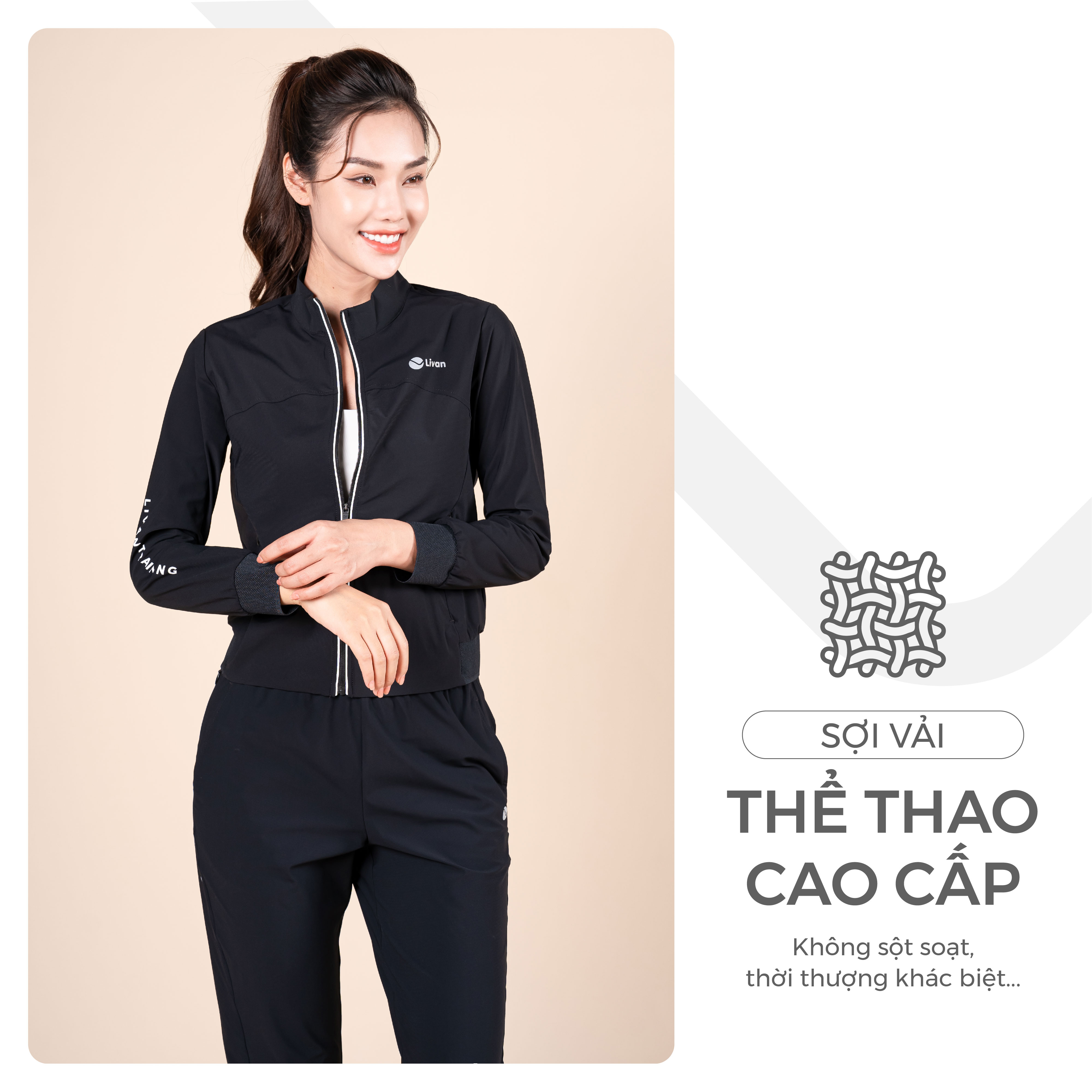 Áo Jacket Nữ 1 Lớp Mềm Mịn Co Giãn Livan Sport Cao Cấp