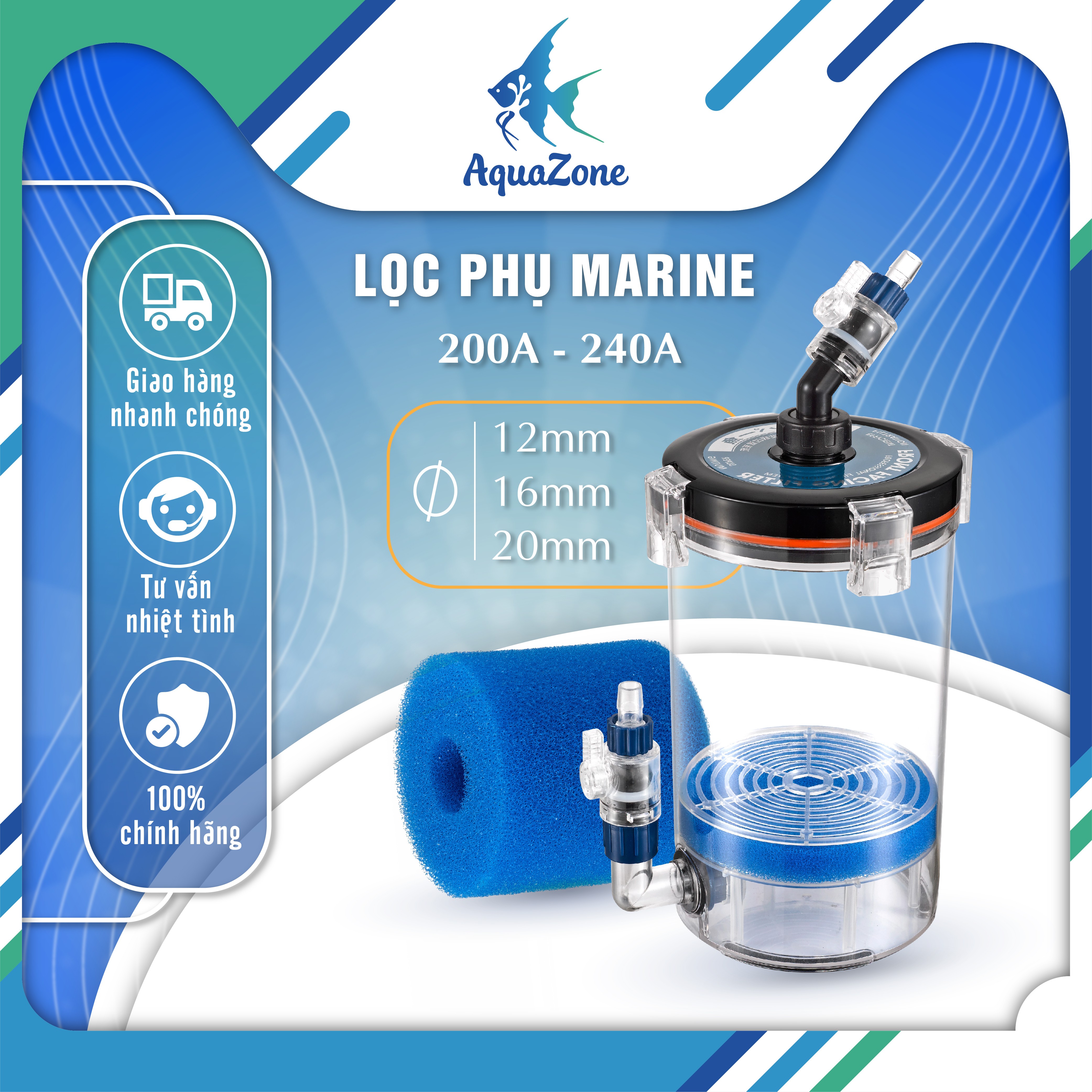 LỌC PHỤ MARINE 200A - 240A -300A ( Phi 12, 16, 20 )