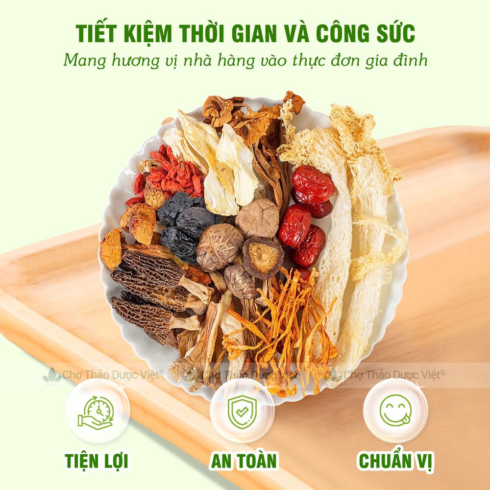 Set gà hầm nấm quý to (Súp gà nấm, lẩu nấm thơm ngon bổ dưỡng) - Chợ Thảo Dược Việt