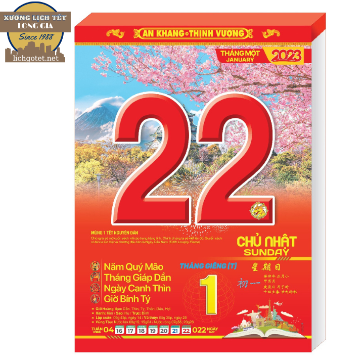Bloc lịch tết 2023 - bloc lịch đại