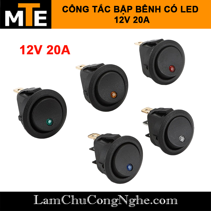 Công tắc bập bênh có đèn led ON/OFF 3 chân 12V 20a