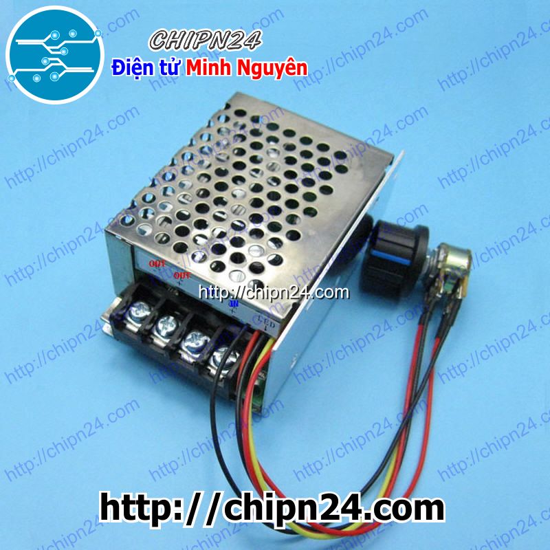 [1 cái] (E156) Dimmer DC 40A 12V 24V 36V 48V (Có hộp bảo vệ)