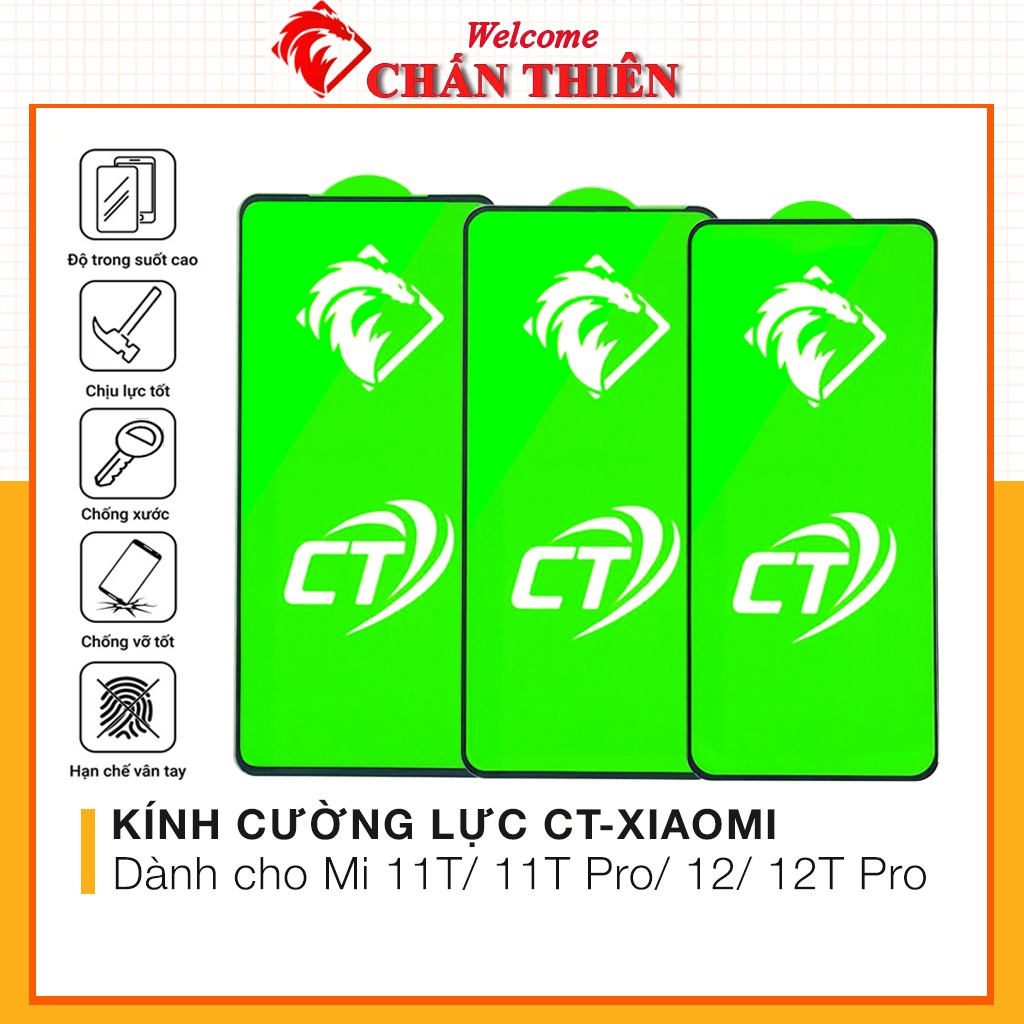 Kính Cường Lực Xiaomi Note 11 Pro 11T 11T Pro 12T 12T Pro Full Màn Trong suốt Chống trầy xước Tặng Kèm khăn lau