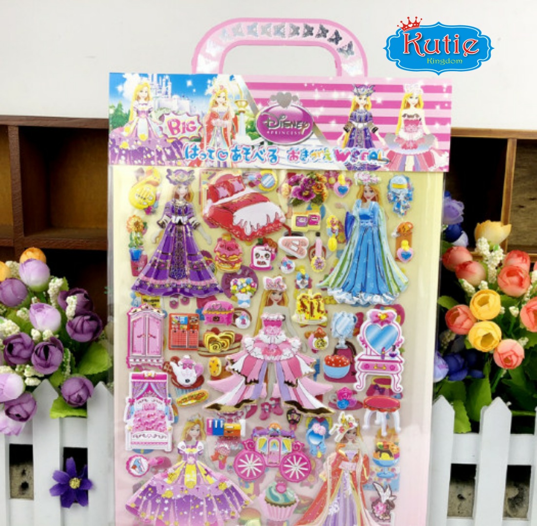 Hình dán Sticker thay trang phục công chúa (2 bảng)
