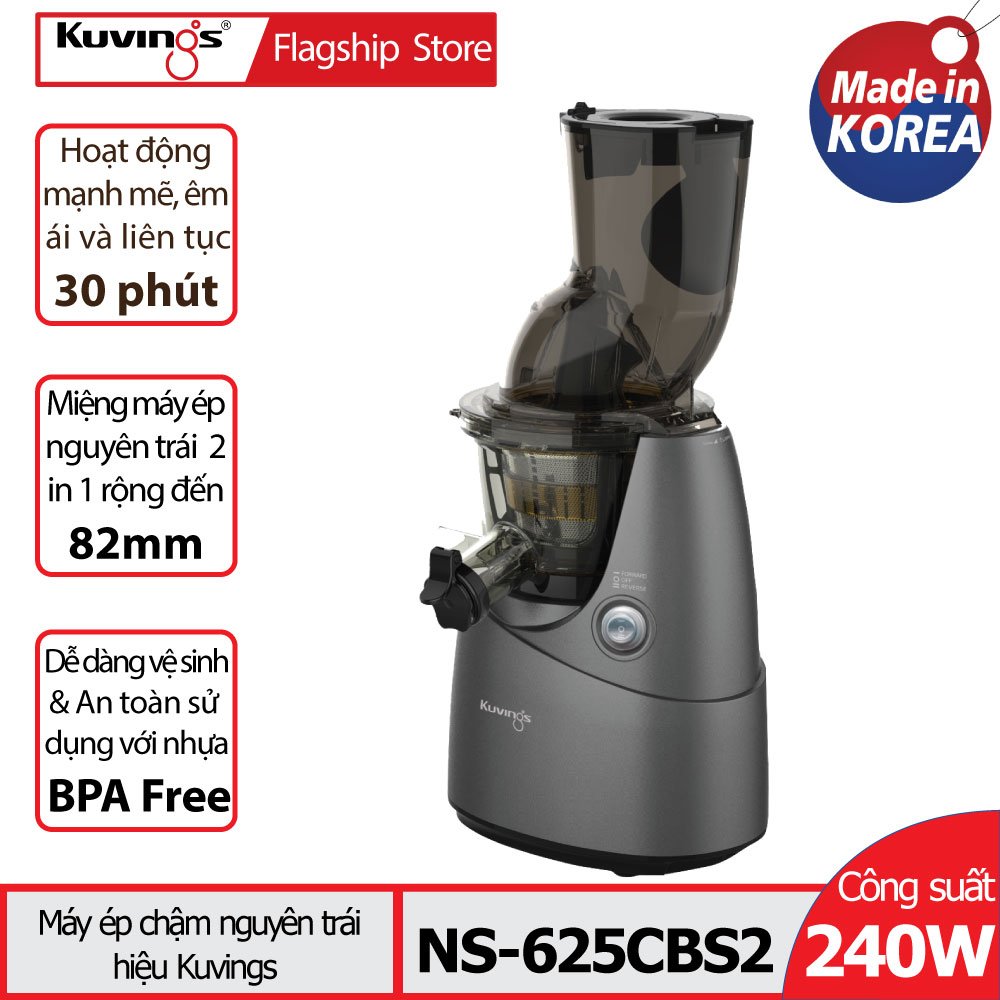 [Trả góp 0%]Máy ép trái cây tốc độ chậm Kuvings NS-625CBS2 (400ml) - Màu Xám