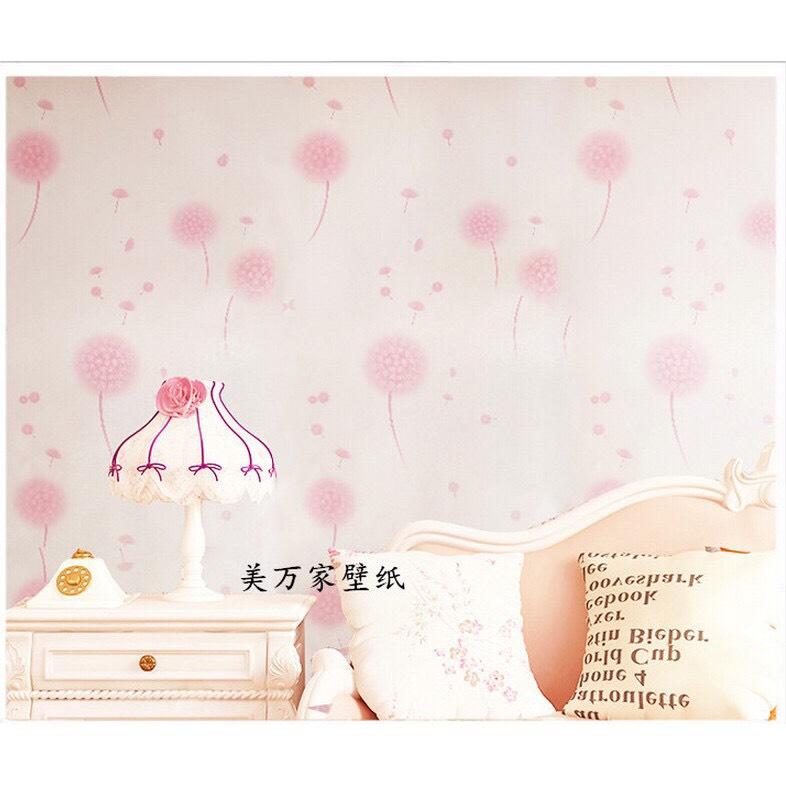 Cuộn 10m Giấy dán tường bồ công anh hồng