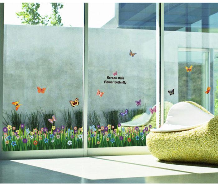 Large size bamboo dust bathroom wall stickers-wall window flower am9104-ay701-ay823