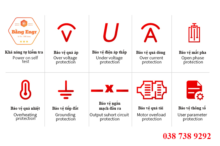 Biến tần Yingshida AE200 vào 1 pha 220v ra 3 pha 220v (Inverter)