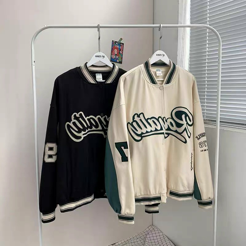 Áo bomber kaki Royyalty phối tay