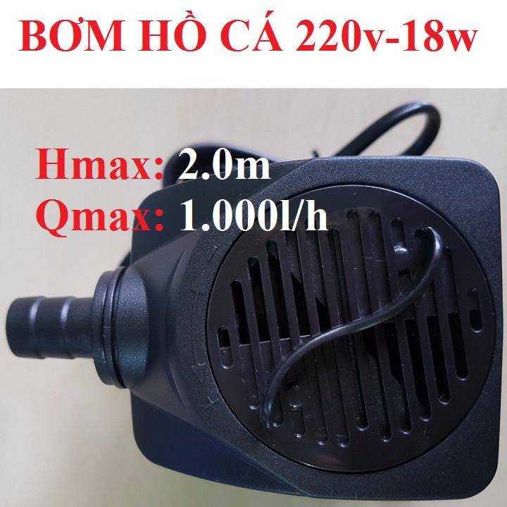 [HCM]Bơm chìm hồ cá 220v-18w Đẩy cao 2m - 1000lh