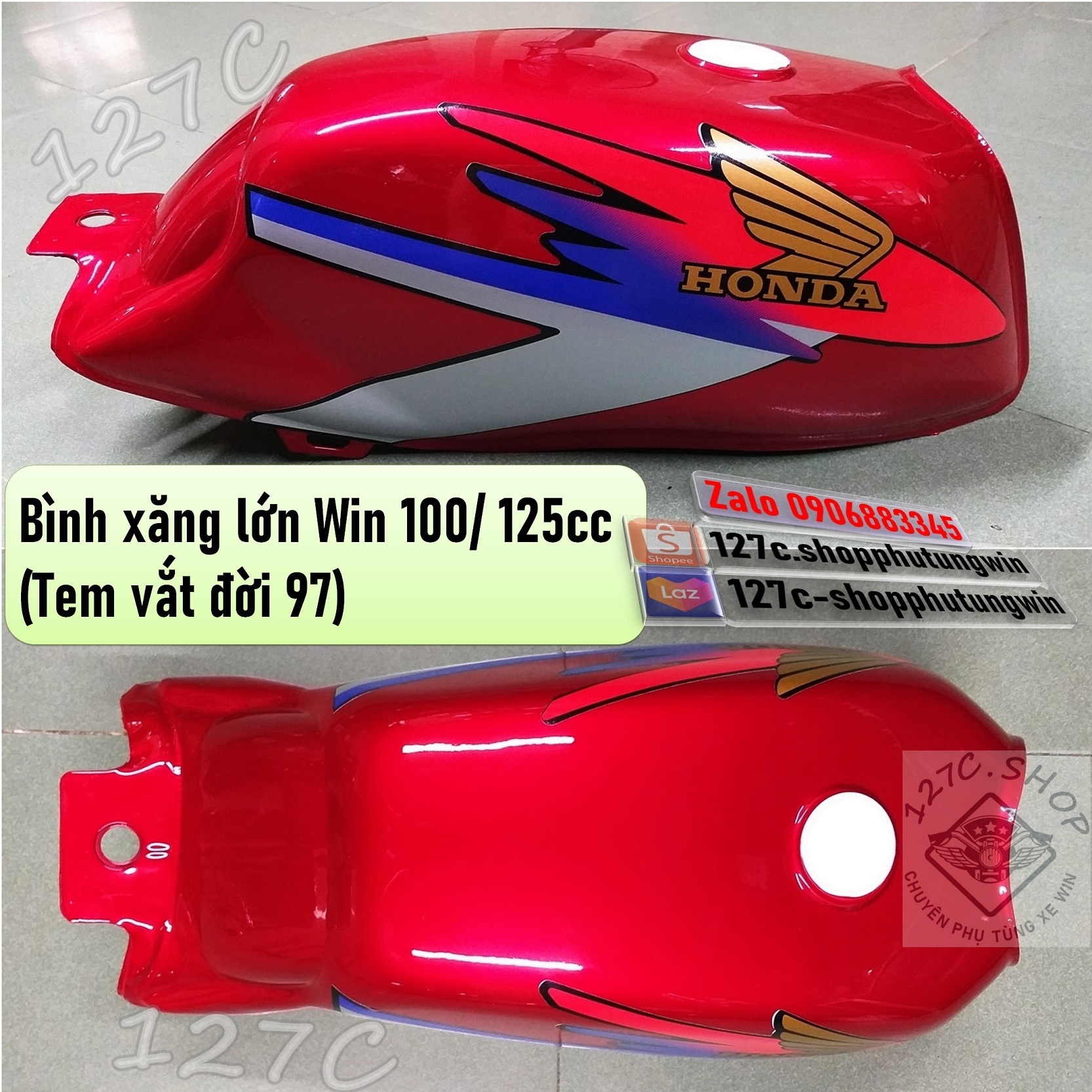 [HCM] Bình xăng lớn Win 100/ 125cc (Có tem hoặc không tem)