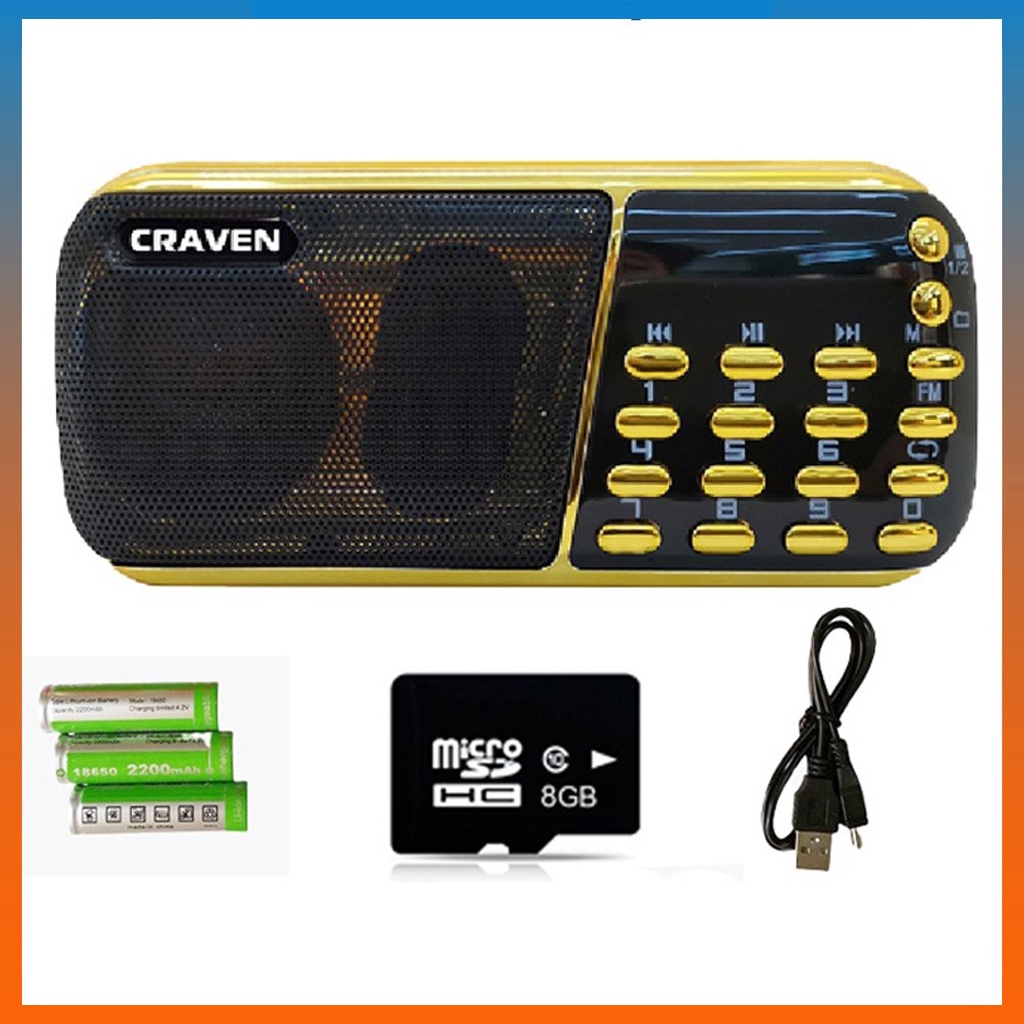 Loa tắm ngôn ngữ cho bé, loa craven cr 853 3 pin chính hãng