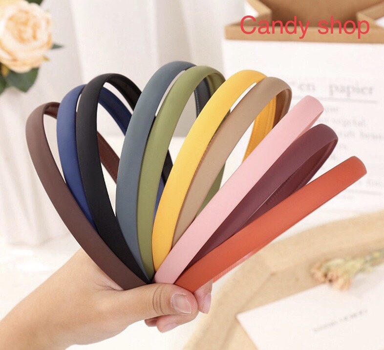 Bờm cài tóc mẫu trơn lì bản to 1.2cm