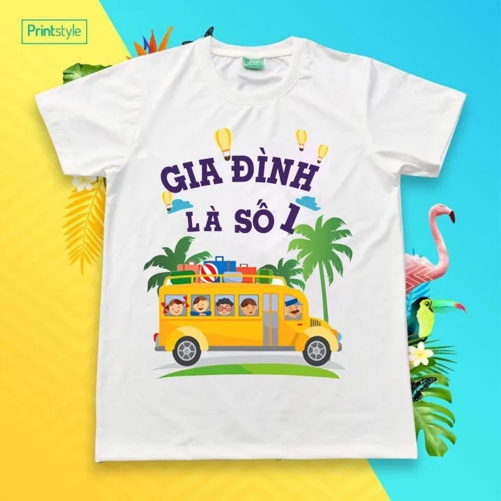 áo gia đình- áo gia đình 4 người- áo gia đình đi biển - áo gia đình màu vàng chất cotton mịn mát giá sĩ