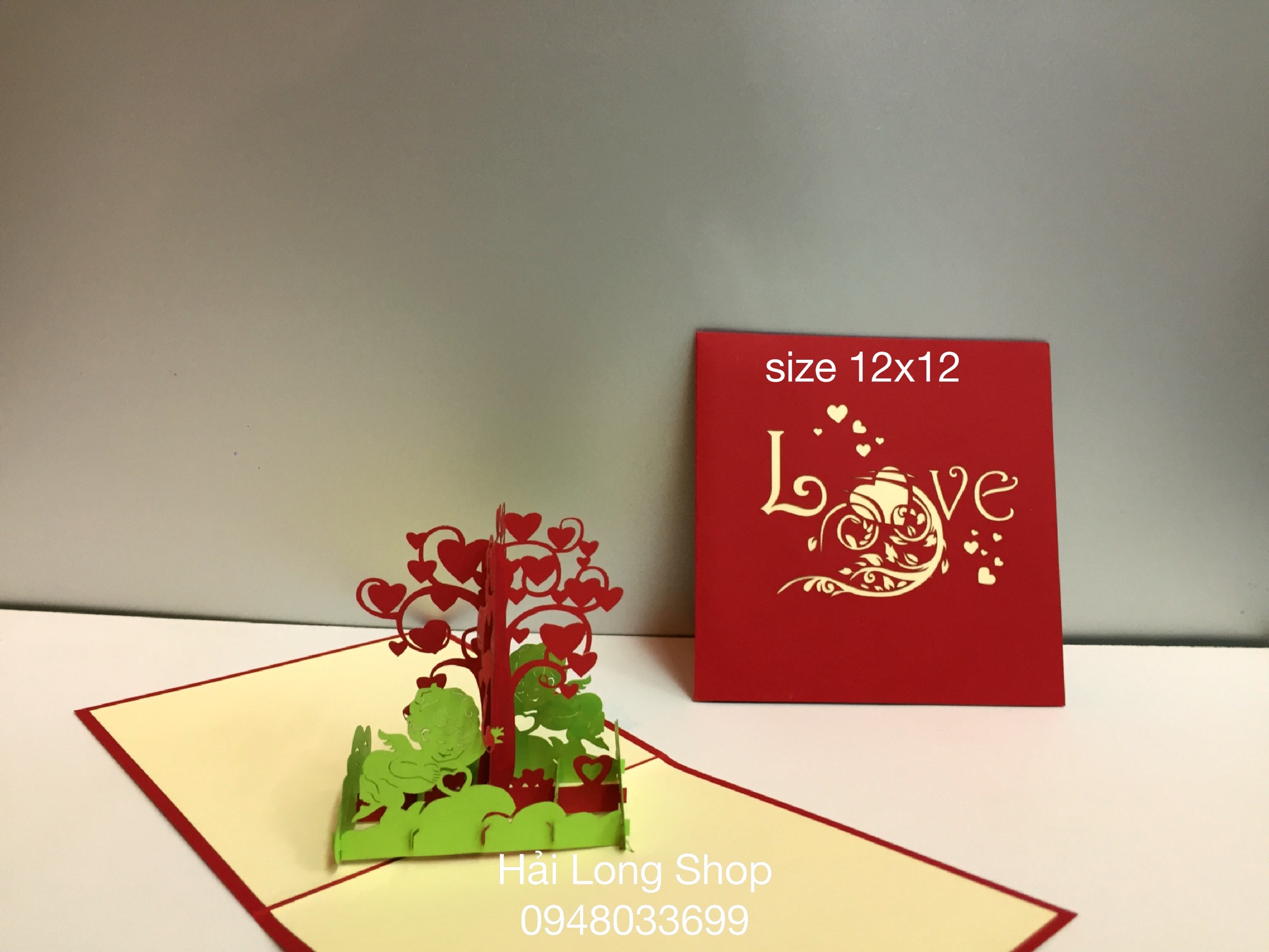 Cây Trái Tim 1 - Love - Flower - Thiệp 3D