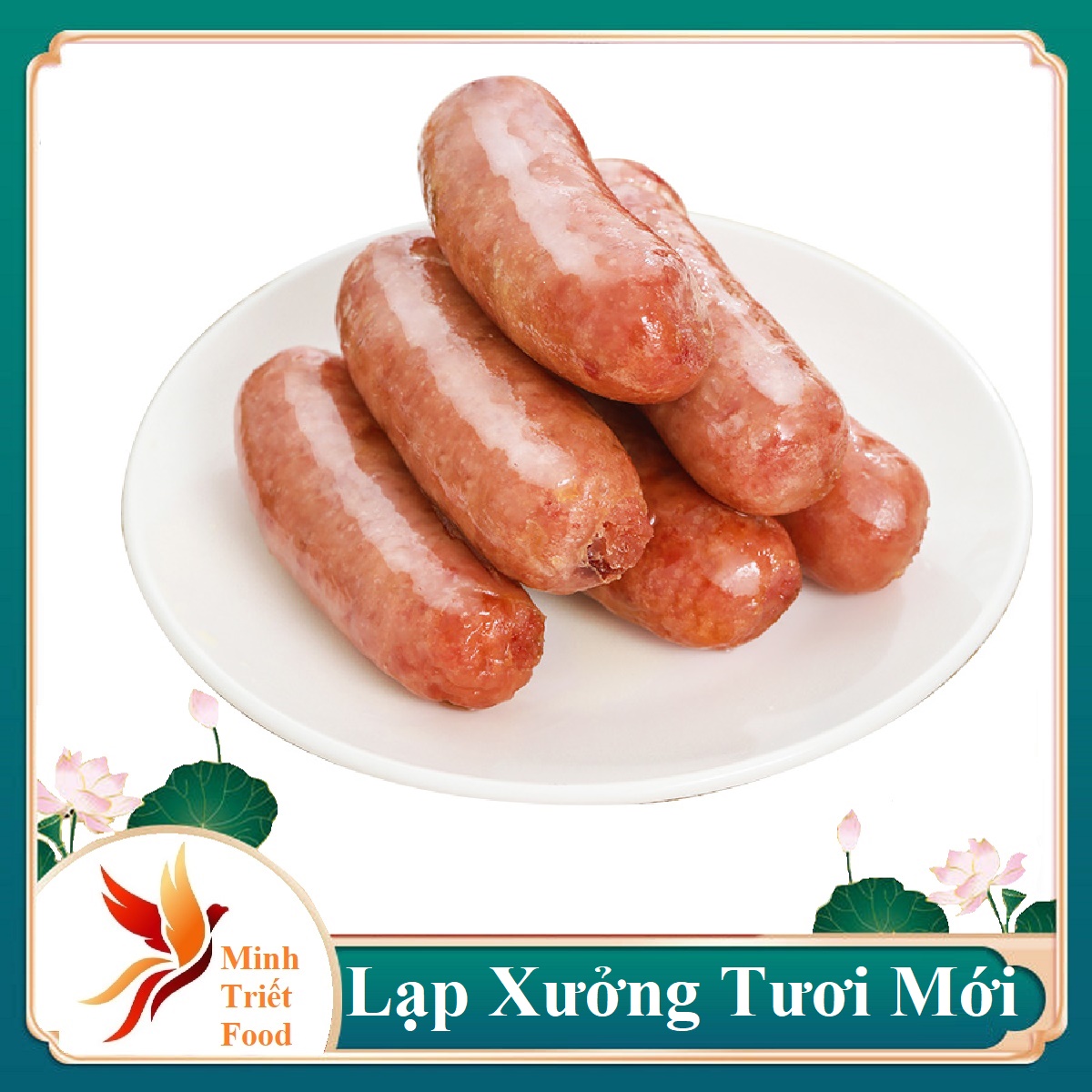 Lạp xưởng Tươi Loại Hảo Hạng 90 Nạc Đùi Heo. Đặc Sản Minh Triết 1kg 500gr