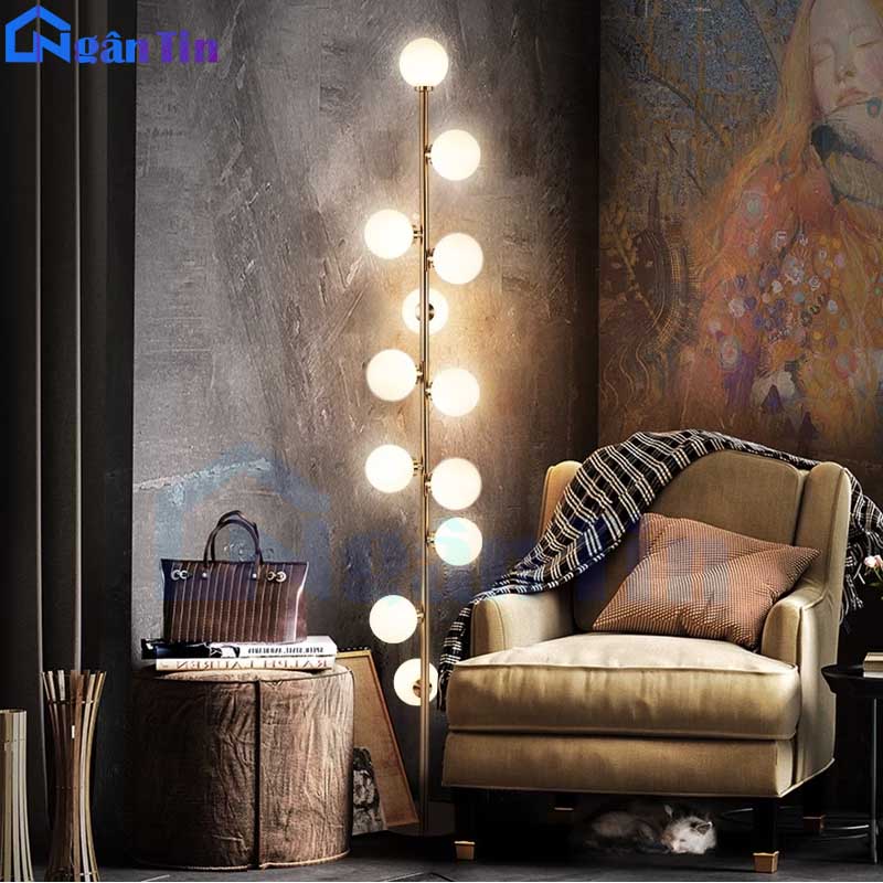 Đèn cây đứng đọc sách 12 bóng trang trí phòng khách phòng ngủ dd33 ngân tin