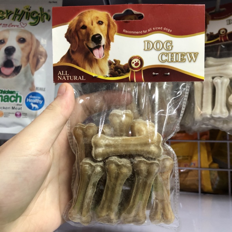 Thức ăn vặt cho chó - Xương da bò ( 10 chiếc )