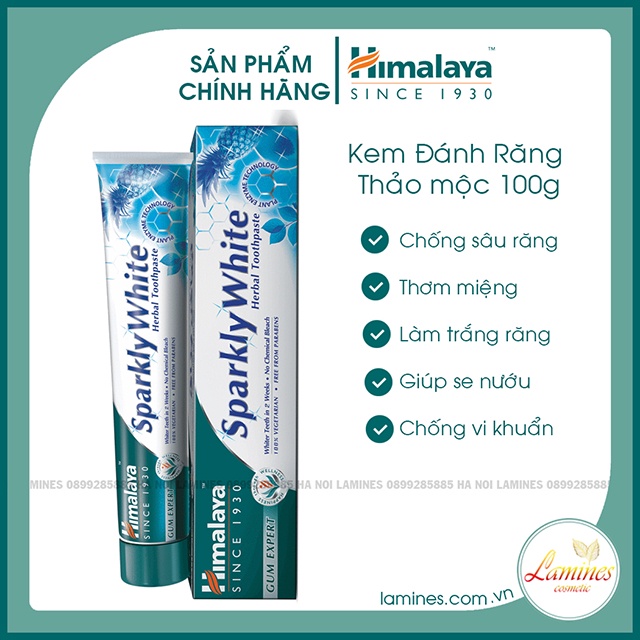 [Chính Hãng] Kem Đánh Răng Trắng Sáng Lấp Lánh | Himalaya Sparkling White Toothpaste 100g