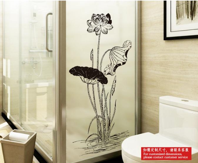 [HCM]Decal Dán Kính Cao Cấp - Cây Hoa Sen thân dài  ( 60x116 )-DK1061