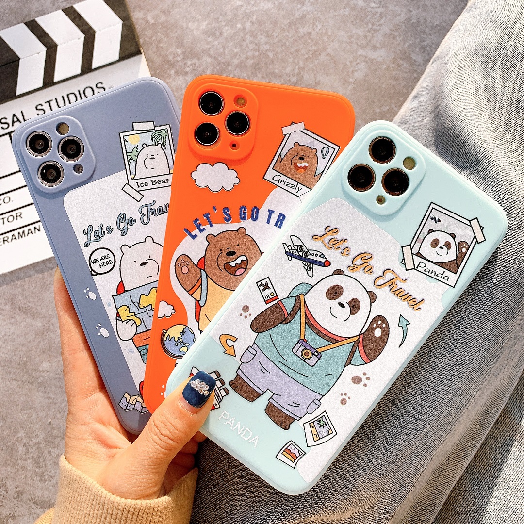 Ốp Lưng Silicon Màu Bảo Vệ Camera THREE BEARS