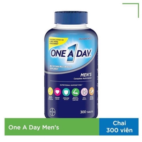 Viên Bổ Sung Vitamin Cho Nam Giới One A Day Men’s Complete Multivitamin Date 2022 chai 300 viên cao cấp