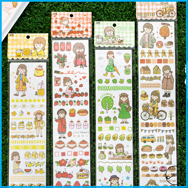 Nhãn dán Sticker trang trí đáng yêu, 66x400mm