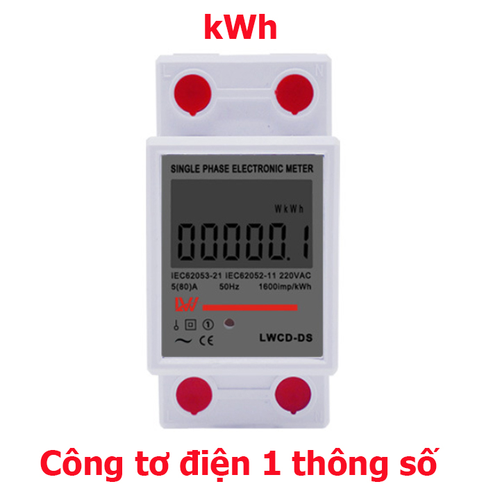 [1THÔNG SỐ CÓ ĐÈN NỀN) ] Công tơ điện tử, thiết bị đo công suất lw 80A
