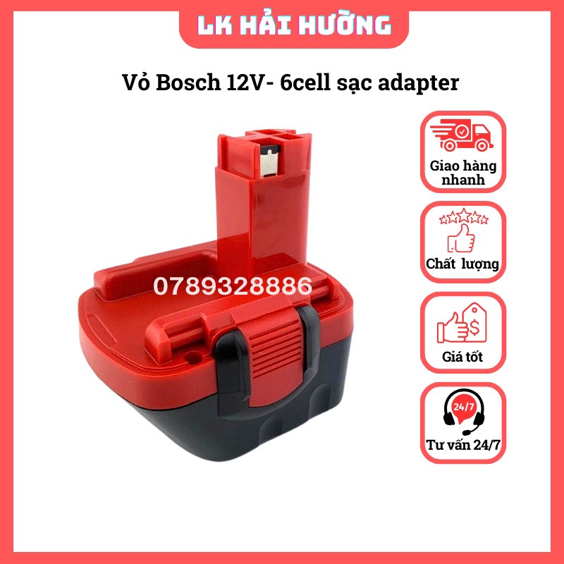 Vỏ pin Bosch 12V-14V Lion, nhận sạc adapter