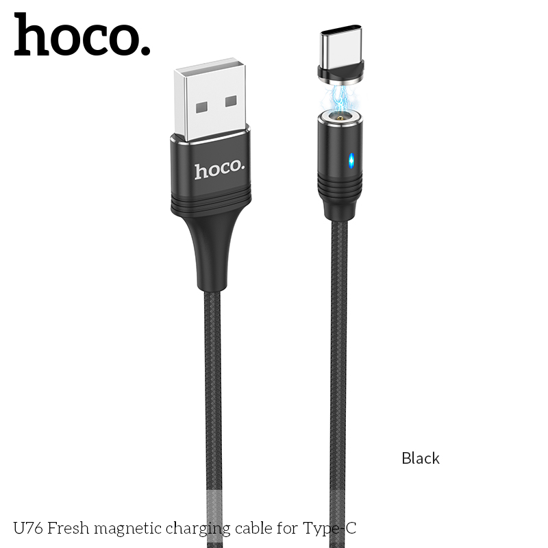 Cáp sạc nhanh tự ngắt từ tính Hoco U76 Micro USB/ Lightning/ Type C