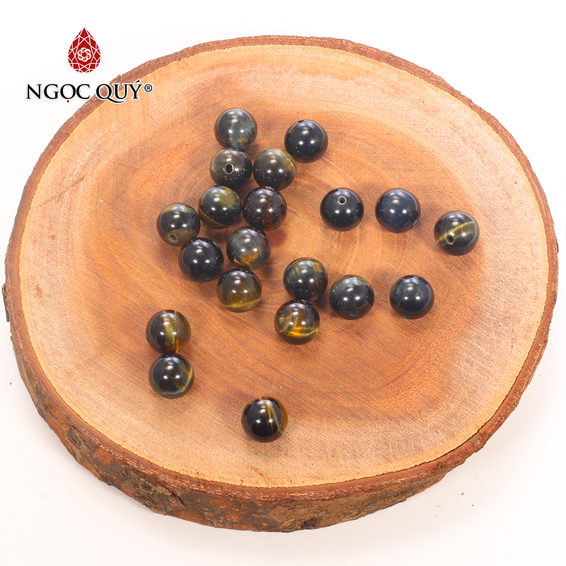 Combo 5 viên đá mắt hổ xanh đen 12mm - Ngọc Qúy Gemstones