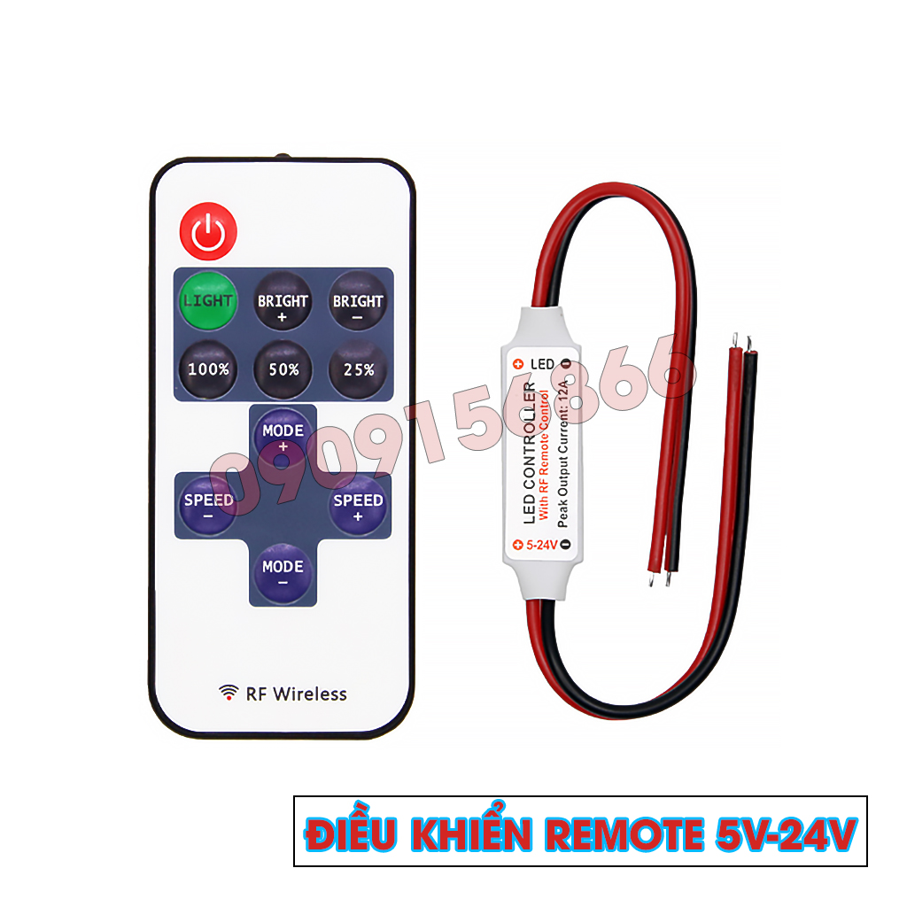 Mạch nháy cho đèn led, điều khiển từ xa, chính sáng tối cho đèn led, điều khiển nháy đơn sắc