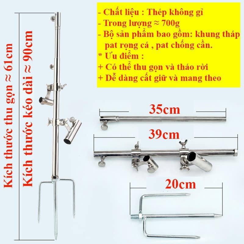 Tháp câu đài chống gác cần, rọng cá, khay mồi
