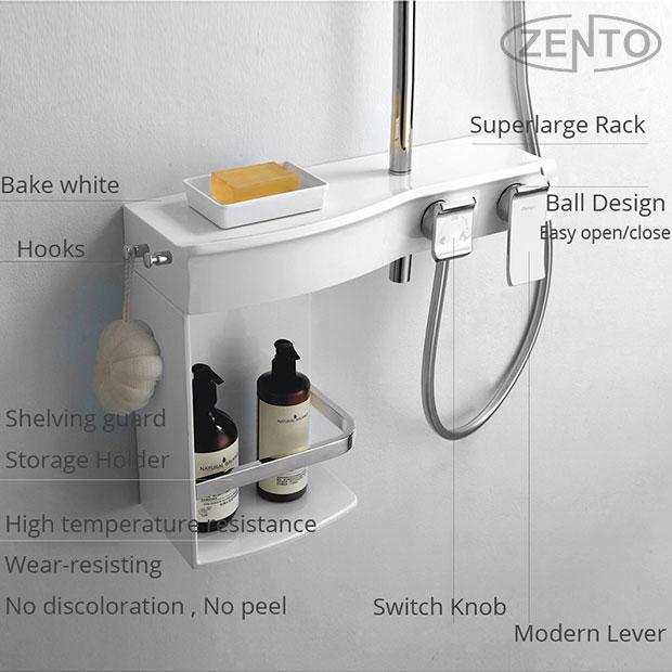 Bộ sen cây nóng lạnh Luxury Shower ZT8024-white