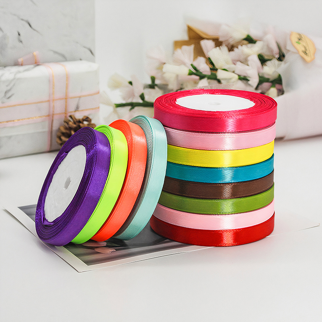 Ruy Băng Lụa Satin Bản 1cm dài 22m Bandori
