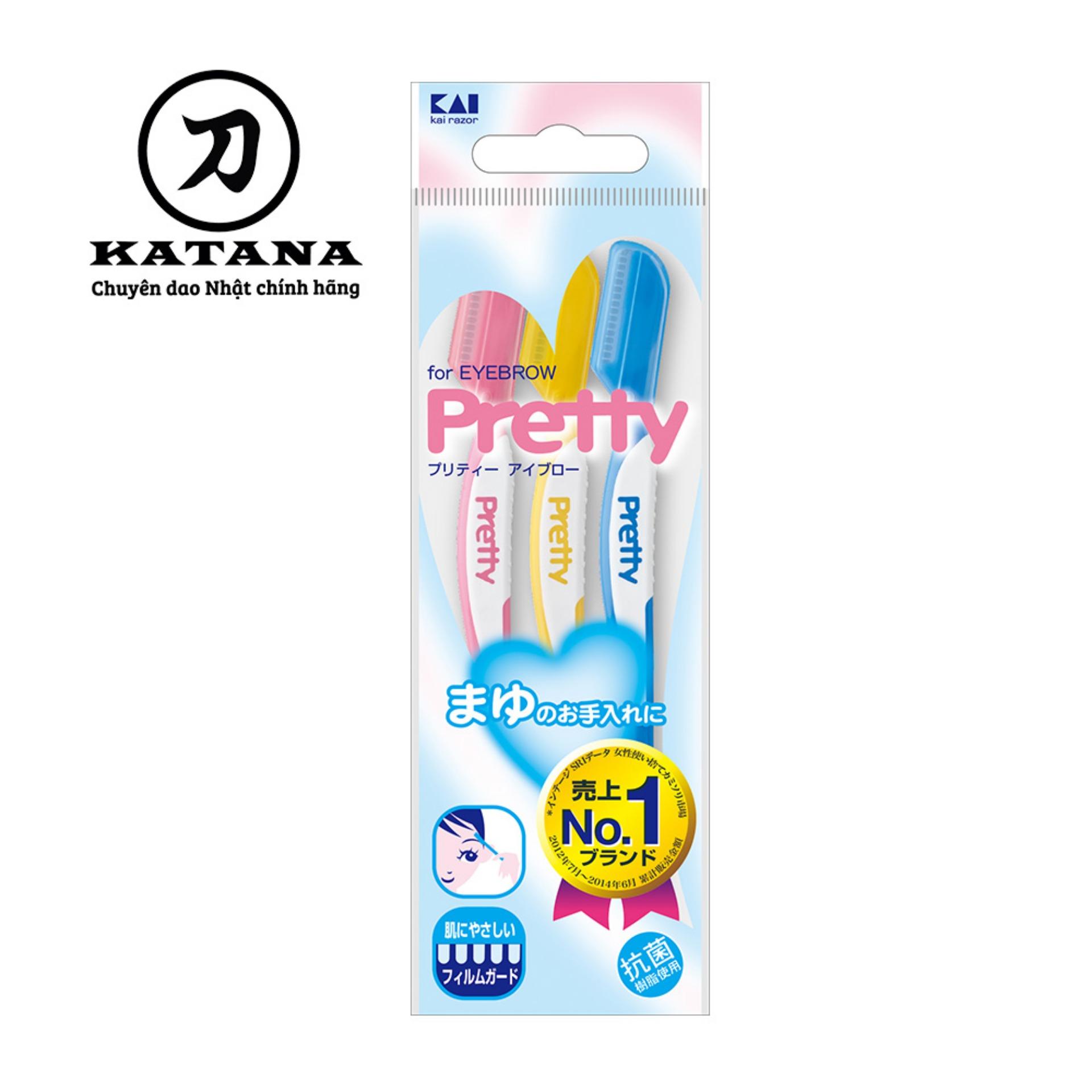 Dao cạo lông mày Nhật Bản Pretty Eyebrow - Bộ 3 chiếc