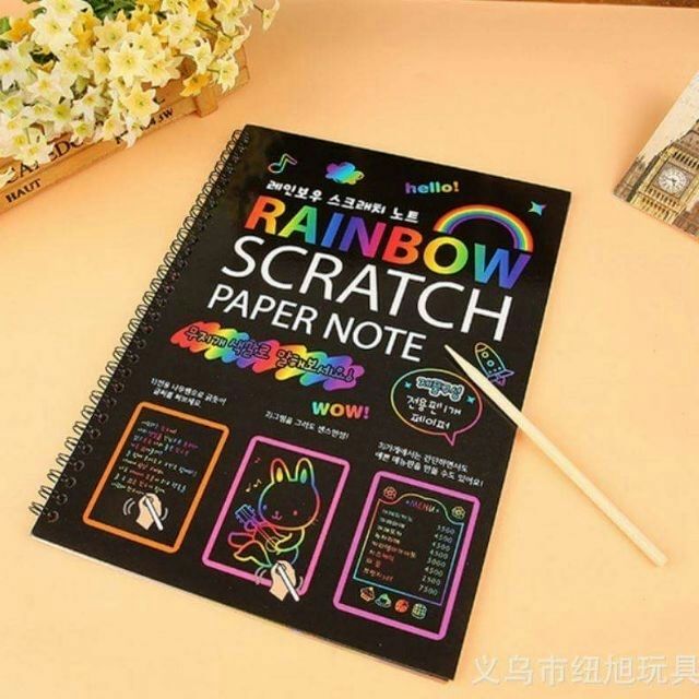 (Sỉ = Lẻ) Sổ Vẽ A4, Scratch Note, Sổ Vẽ Ma Thuật Cầu Vồng Loại Đẹp