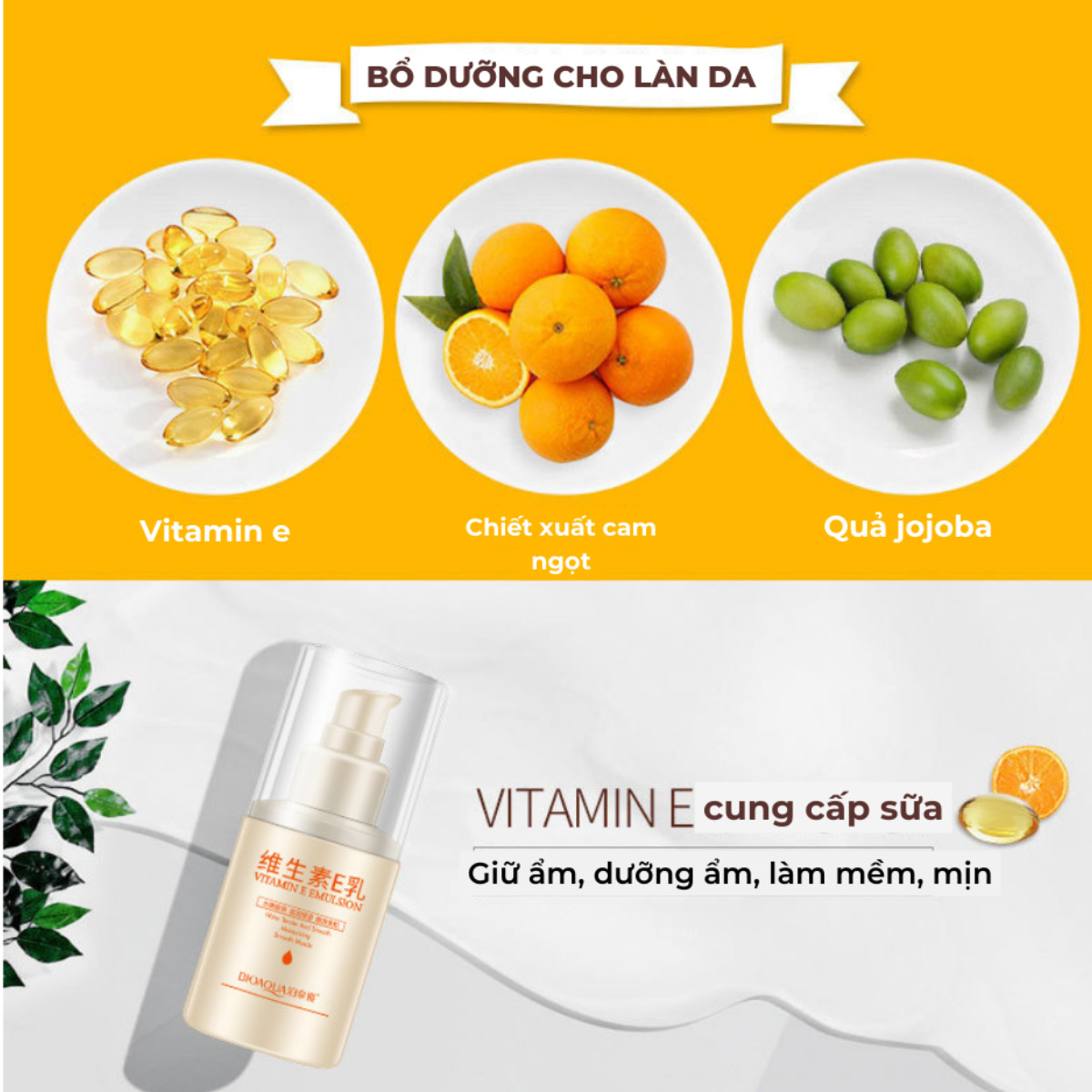 Sữa Dưỡng Da Vitamin E Cấp Ẩm, Làm Trắng Dịu Nhẹ Cho Da